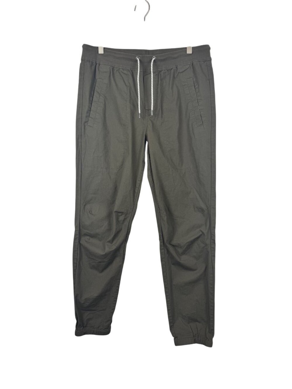 Vuori Mens Olive Green Ripstop Jogger Pants Size Large Organic Cotton Blend